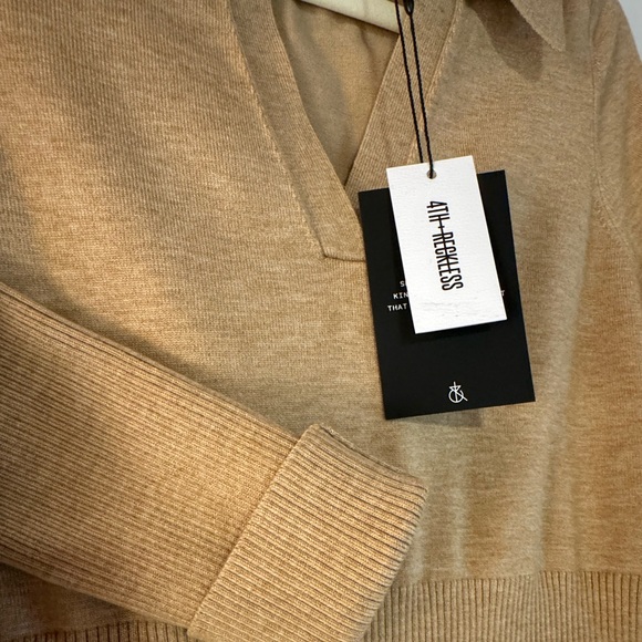 Tan Sweater Dress with Slip - Picture 4 of 6